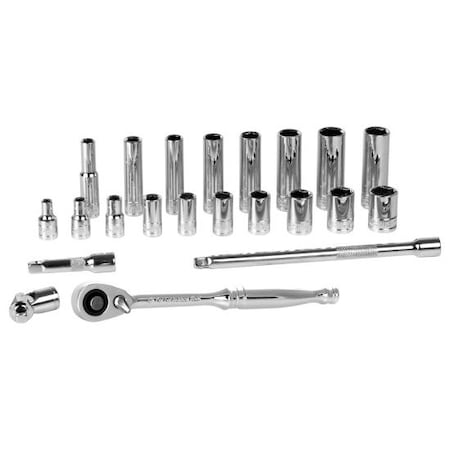 Performance Tool 22-Pc 1/4 In Dr. Metric Socket Set Tool Set, W36904 W36904